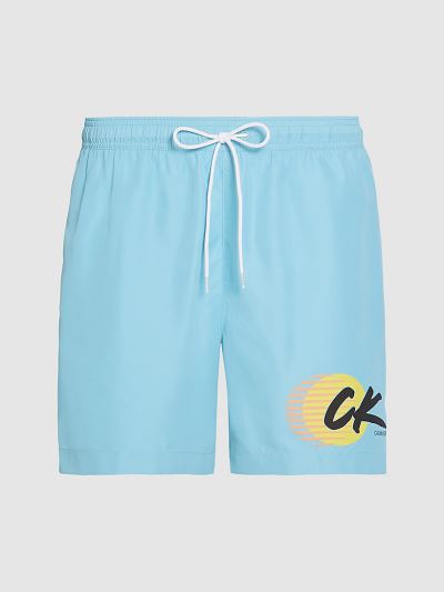 Calvin Klein Fürdőruha HU845665 | Calvin Klein CK Wave Medium Drawstring Férfi Úszónadrág Kék